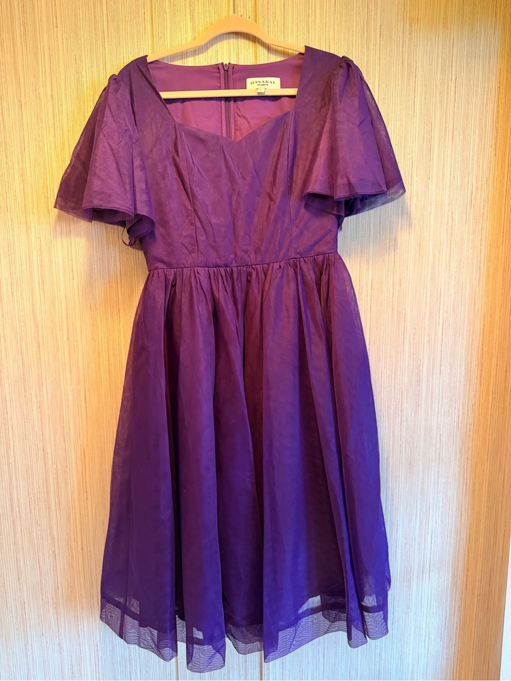 JessaKae Purple Fit-and-Flare Midi Dress